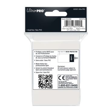 Ultra PRO: Standard 50ct Sleeves - PRO-Matte (Clear)