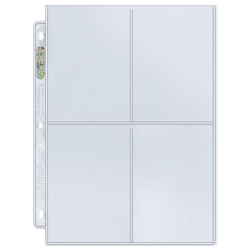 Ultra PRO: Platinum Hologram Mini 4-Pocket Pages - 2-Holes (2.5" x 3.5" / 100-Pack)