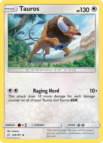 Tauros (129/181) [Sun & Moon: Team Up]