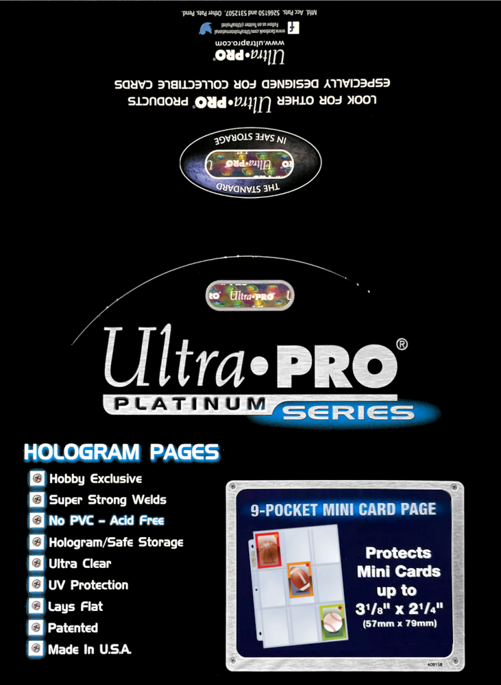 Ultra PRO: Platinum Hologram Mini 9-Pocket Pages - 3-Holes (100-Pack)