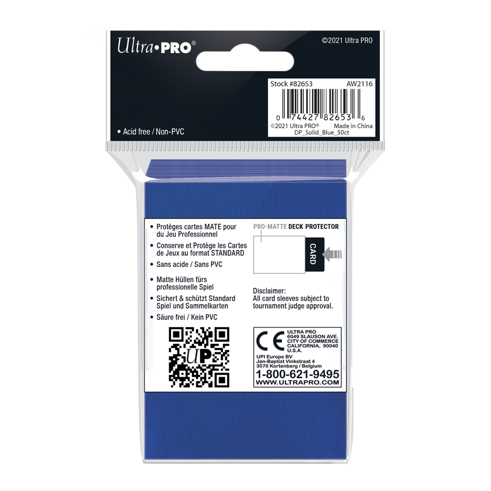 Ultra PRO: Standard 50ct Sleeves - PRO-Matte (Blue)