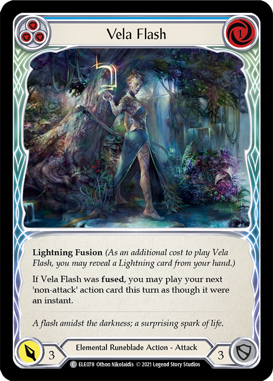 Vela Flash (Blue) [ELE078] (Tales of Aria)  1st Edition Rainbow Foil