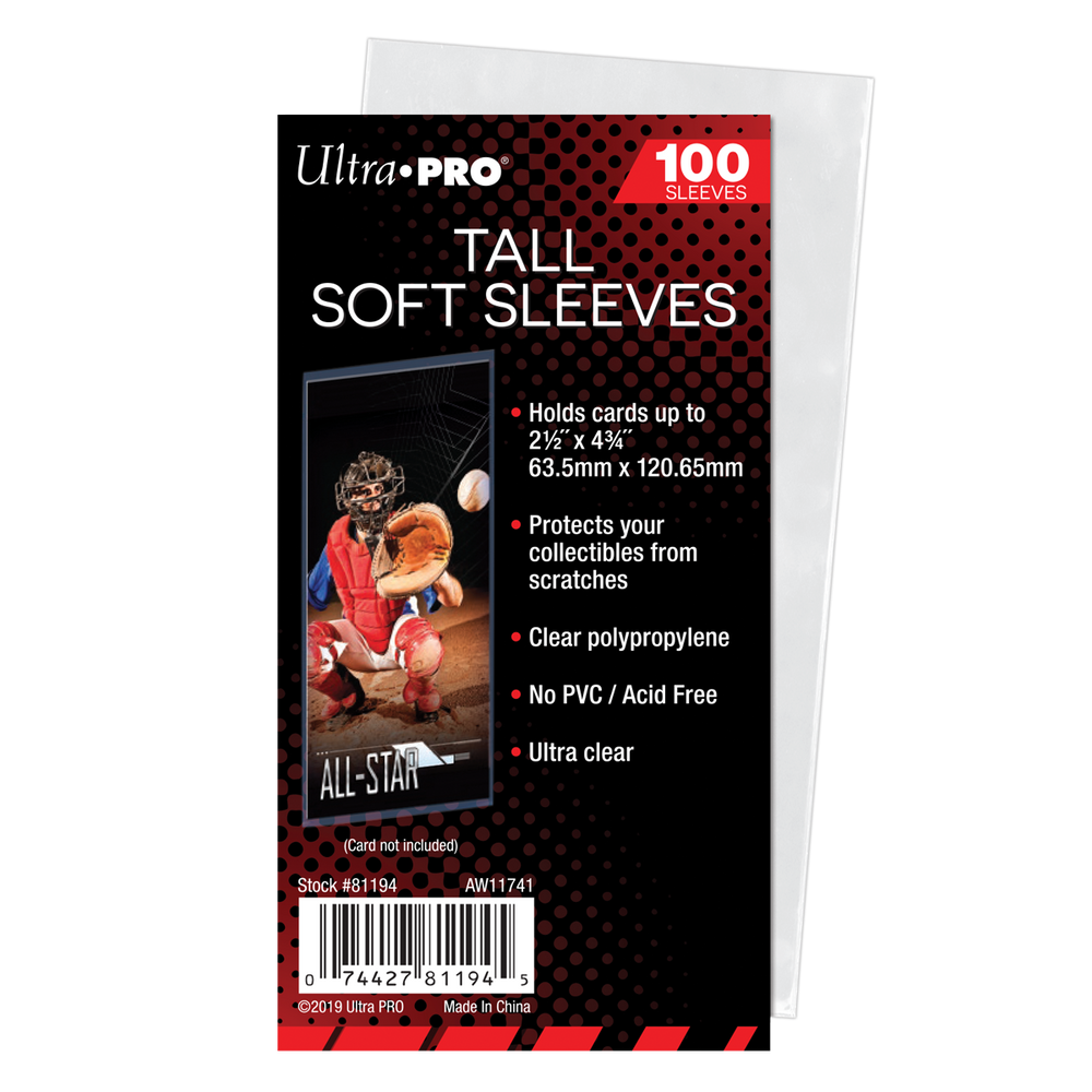 Ultra PRO: 100ct Soft Sleeves - Tall (2 1/2" x 4-3/4")