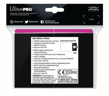 Ultra PRO: Standard 100ct Sleeves - Eclipse Matte (Hot Pink)