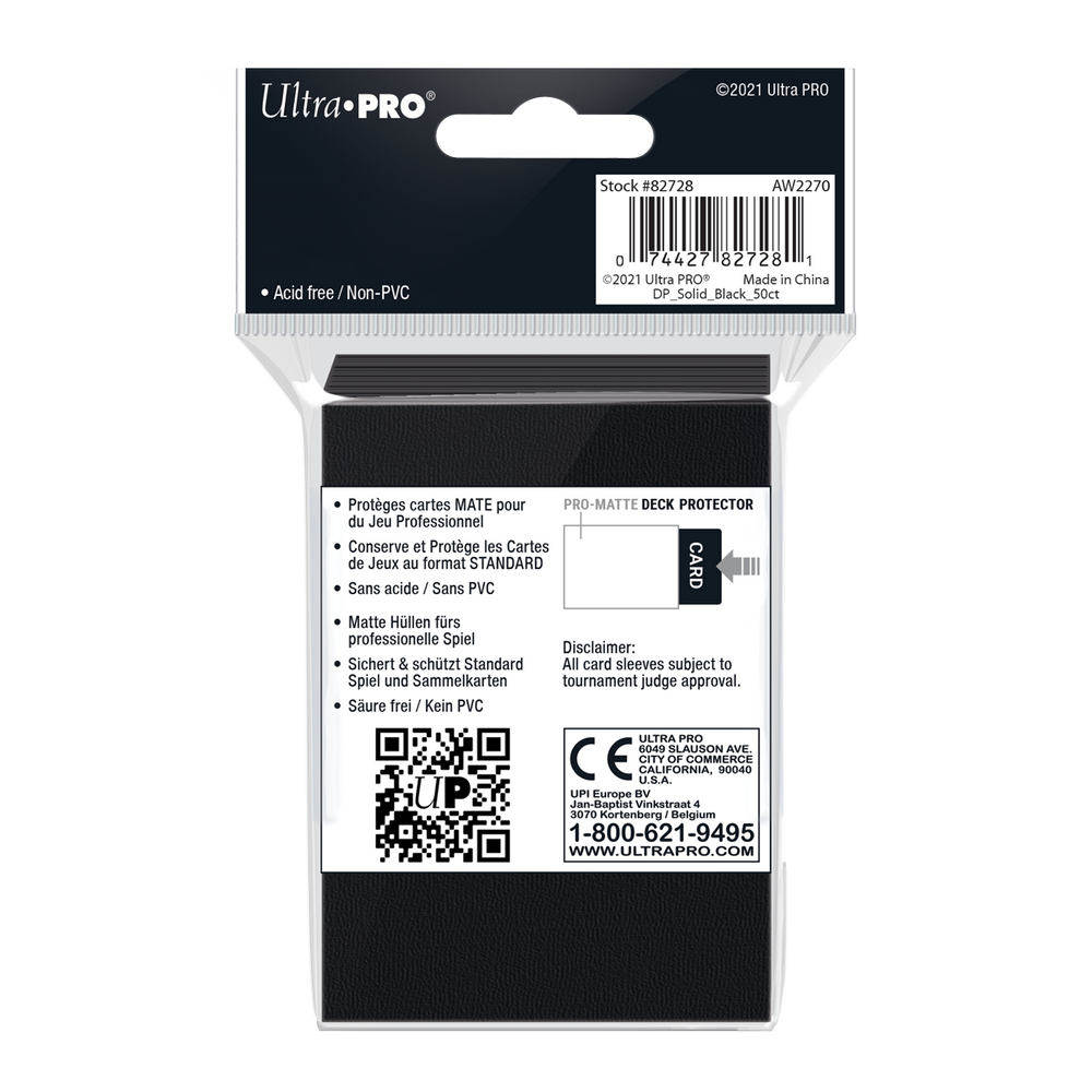 Ultra PRO: Standard 50ct Sleeves - PRO-Matte (Black)