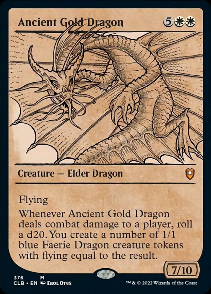 roll a d20 mtg cards MtG Commander Legends: Battle For Baldur's Gate Ancient Gold Dragon (Showcase)