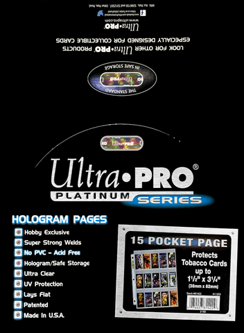 Ultra PRO: Platinum Hologram 15-Pocket Pages - 3-Holes (1.5" x 2.5" / 100-Pack)