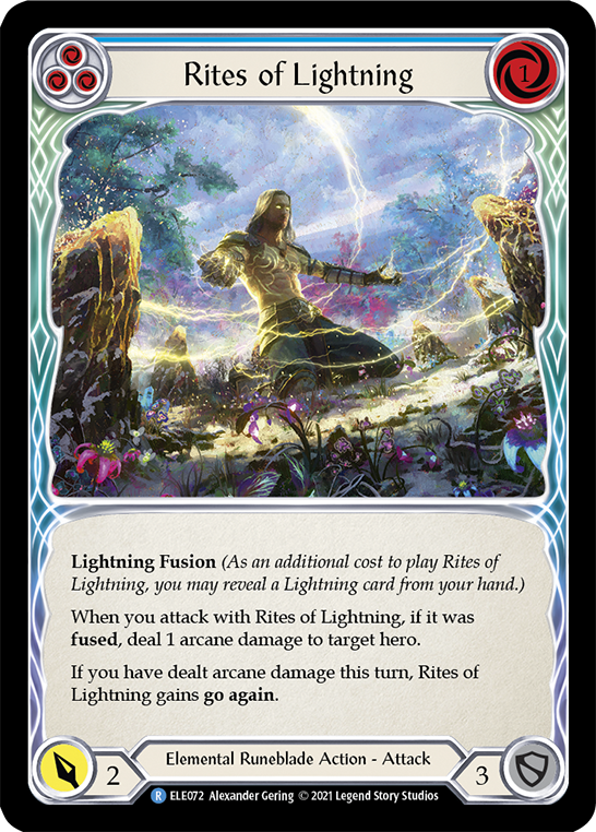 Rites of Lightning (Blue) [ELE072] (Tales of Aria)  1st Edition Rainbow Foil