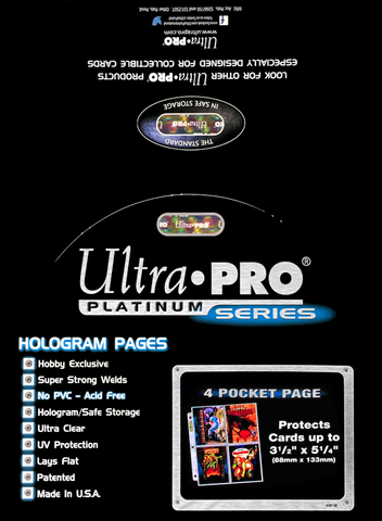 Ultra PRO: Platinum Hologram 4-Pocket Pages - 3-Holes (3.5" x 5" / 100-Pack)