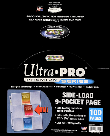 Ultra PRO: Premium Hologram Side-Loading Standard 9-Pocket Pages - 3-Holes (100-Pack)